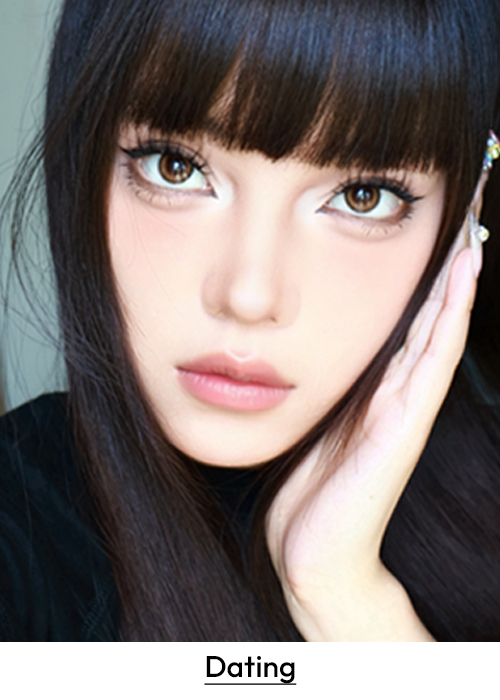 Date coloured contact lens look